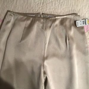 NWT Talbots Silk Pants Champagne Sz 2P